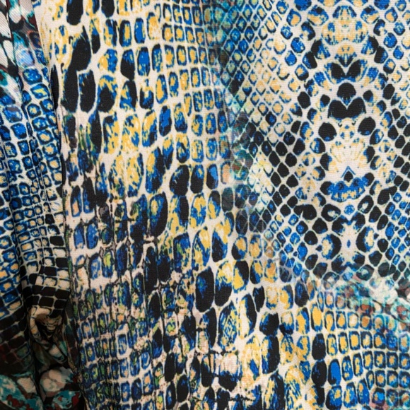 David Meister Midi Multicolor Snake Print Cowl Neck Dress Size 8 - Picture 10 of 14